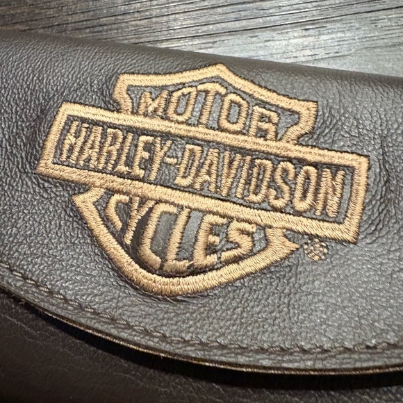 Harley Davidson‎ Brown Leather Wallet Tri-Fold Bar Shield Logo Snaps Unisex - Picture 7 of 7